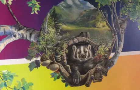 Mural of a badger